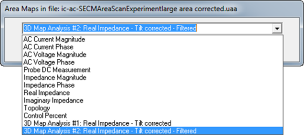 If a file contains multiple area maps the user will be prompted to select a specific map.